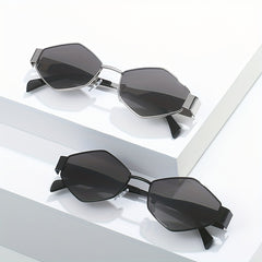 Geometric Metal Frame Sunglasses UV400 Anti Glare Glasses Punk Style