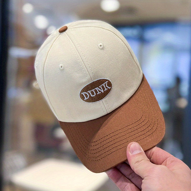 Embroidered Letter Block Baseball Cap Men's All-match Peaked Cap