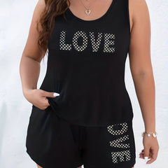  Polka Dot Tank Top & Shorts Pajama Set