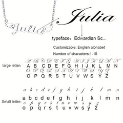 Personalized Angel Wings Pendant Name Necklace Custom Engraved Letter Hollow Cut