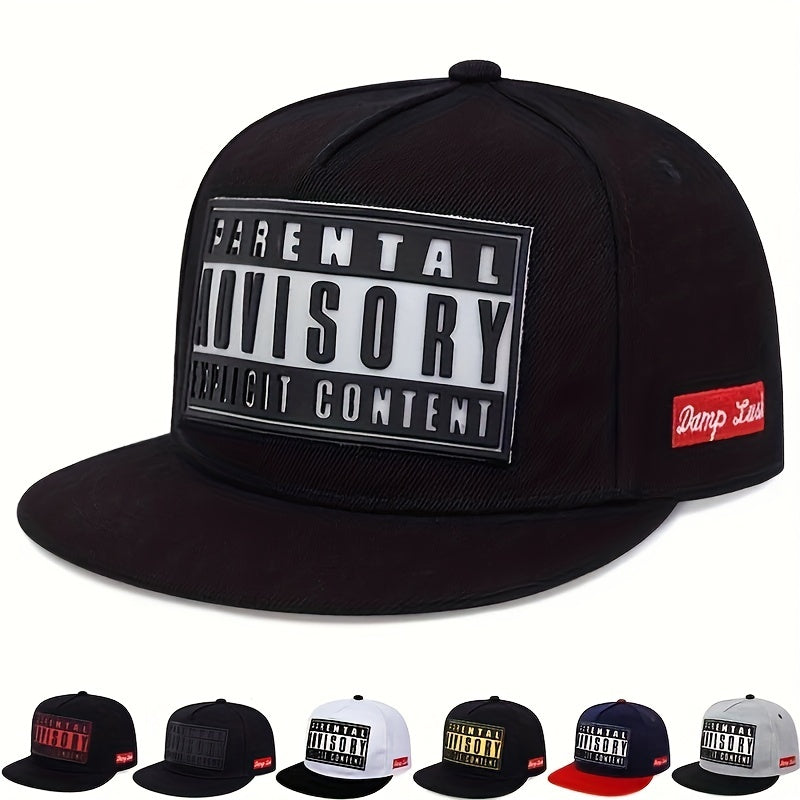 Advisory Patch Snapback Hat Hip Hop Block Baseball Cap Unisex