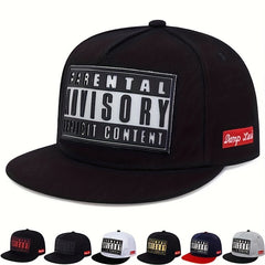 Advisory Patch Snapback Hat Hip Hop Block Baseball Cap Unisex