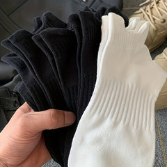 6 Pairs Solid Ankle Socks for Women, Comfy & Breathable Sports Stockings