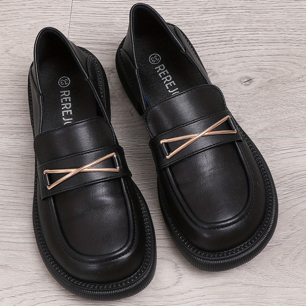 Geometric Decor Loafers Retro Slip-On Oxford Shoes