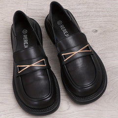 Geometric Decor Loafers Retro Slip-On Oxford Shoes