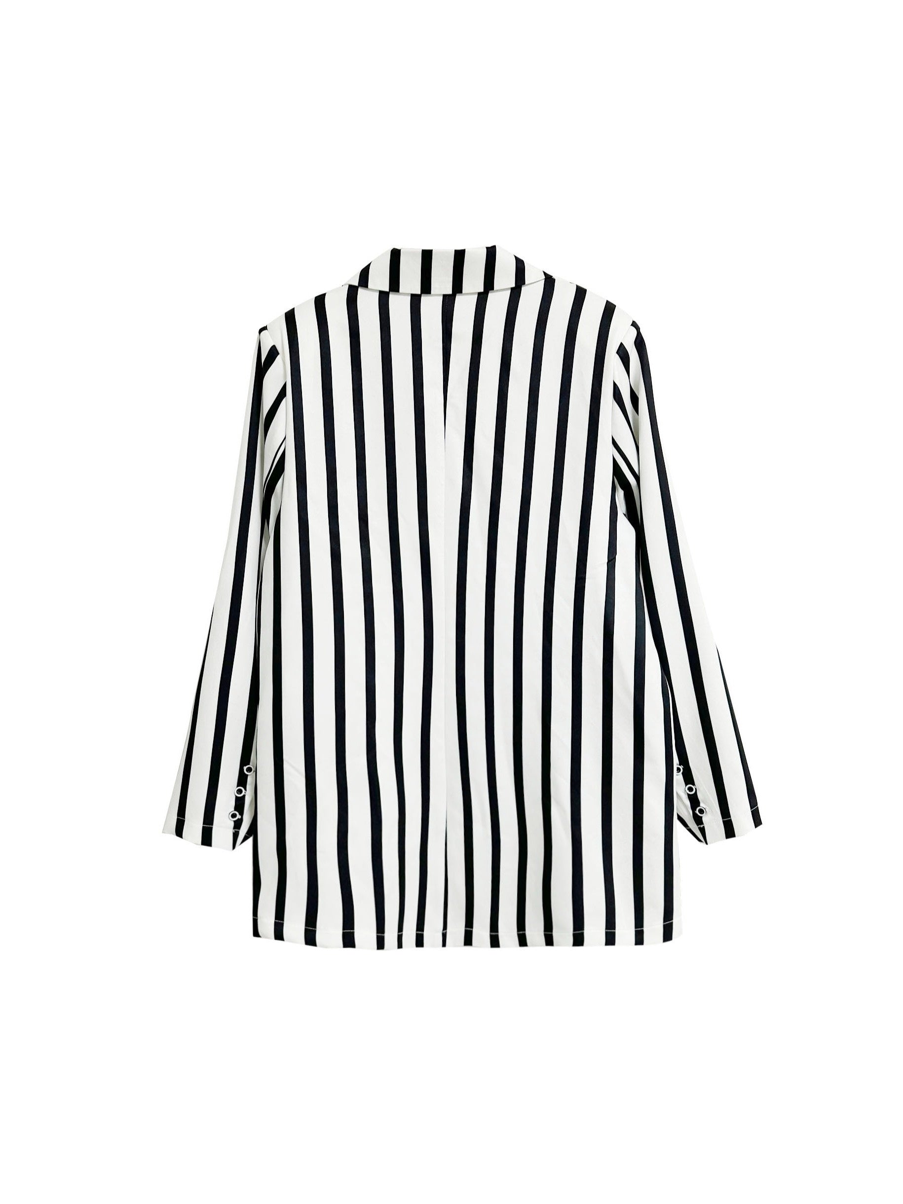  Stripe Print Blazer & Pants Suit Set