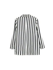 Stripe Print Blazer & Pants Suit Set