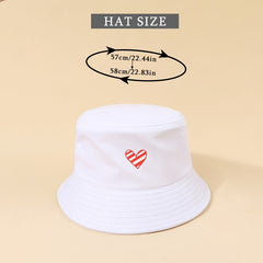 Love Print Bucket Hat Solid Summer Sunscreen Beach Sun Hat