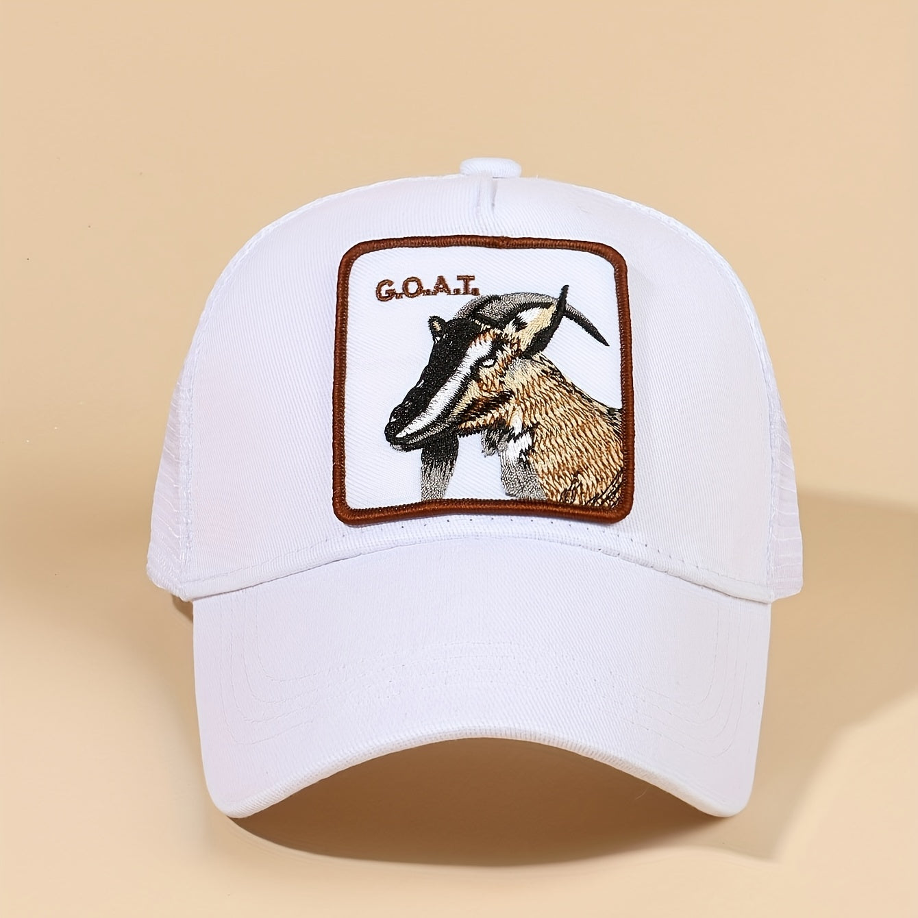 Goat Embroidery Patch Trucker Hat Mesh Breathable Unisex Golf Baseball Cap