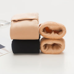 4 Pairs Plush Lined Socks Comfy Warm Mid Tube Women's Stockings Hosiery