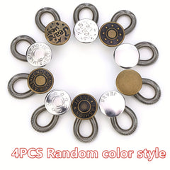 4pcs Metal Button Extender For Jeans Sewing Adjustable Waist Extend