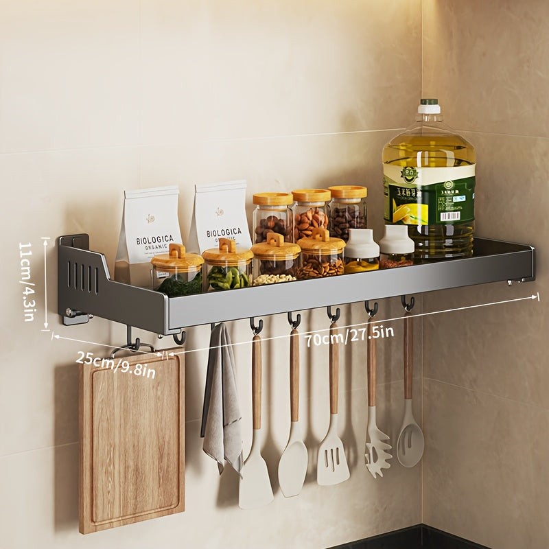 Wall Mounted Kitchen Rack Seasoning Condiment Storage