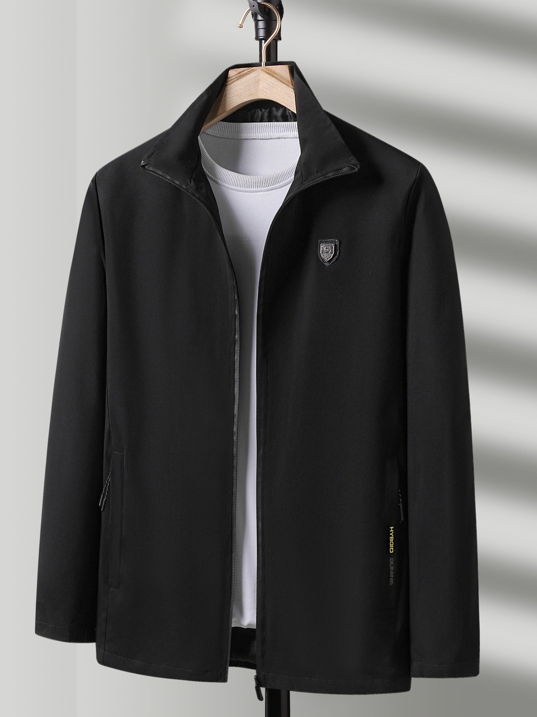 Classic Windbreaker Jacket Men's Casual Zip Up Zipper Pockets Jackets