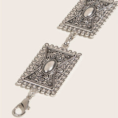 Vintage Carved Silvery Waist Chain Boho Metal Chain Belt Western Dress Girdle