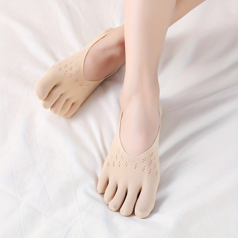 5 Pairs Lace No Show Socks Low Cut Toe Separated Women's Stockings