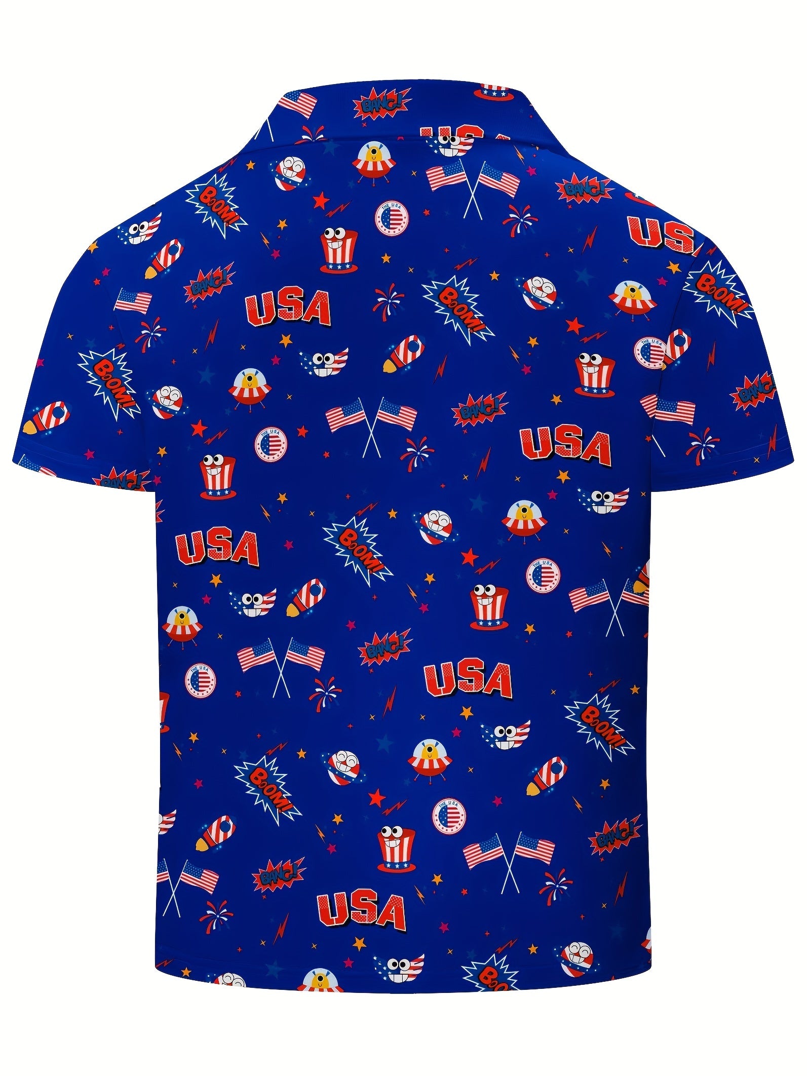 Boy's Graphic Polo Shirt Active Stretch Button Up Short Sleeve Polo