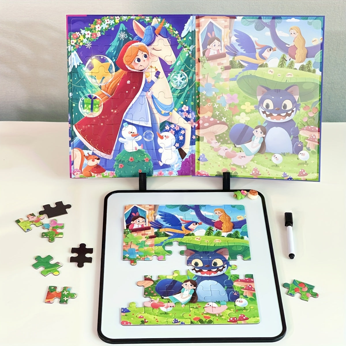 Fairy Tale Puzzle with Bunny Ears & Magical Creatures - Educational Toy