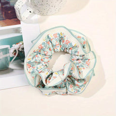 Pastoral Scrunchies Hair Tie Striped Brim Hair Rope Elastic Ponytail Holder
