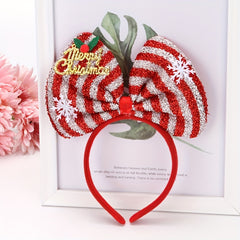 Christmas Festive Supplies Sequin Letter Bow Headband Word Sign