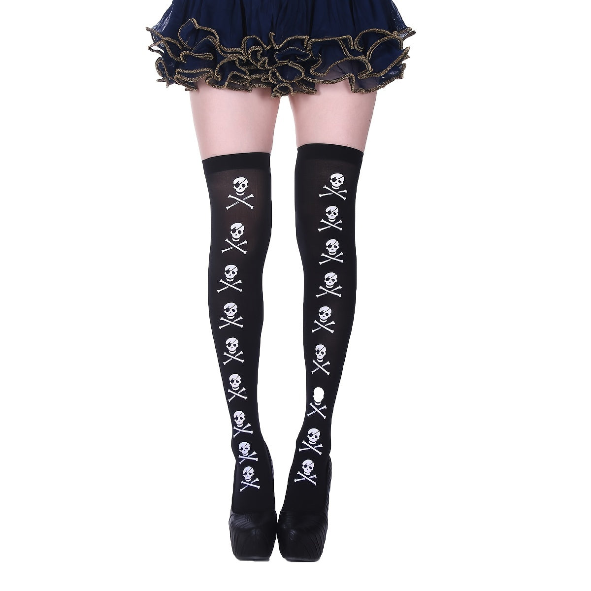 Gothic Skeleton Knee Length Stockings Halloween Women