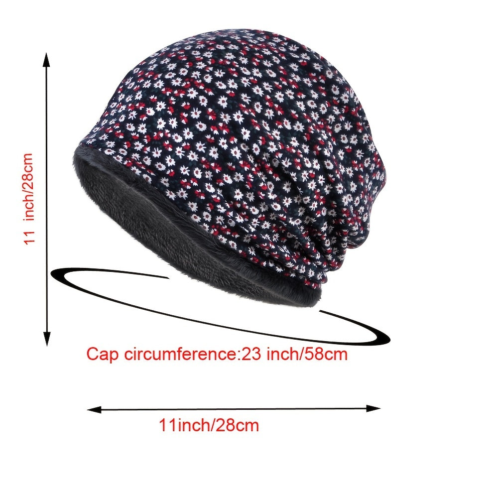 Winter Warm Beanie Scarf Hat Thermal Knitted Slouchy Thick Skull Cap