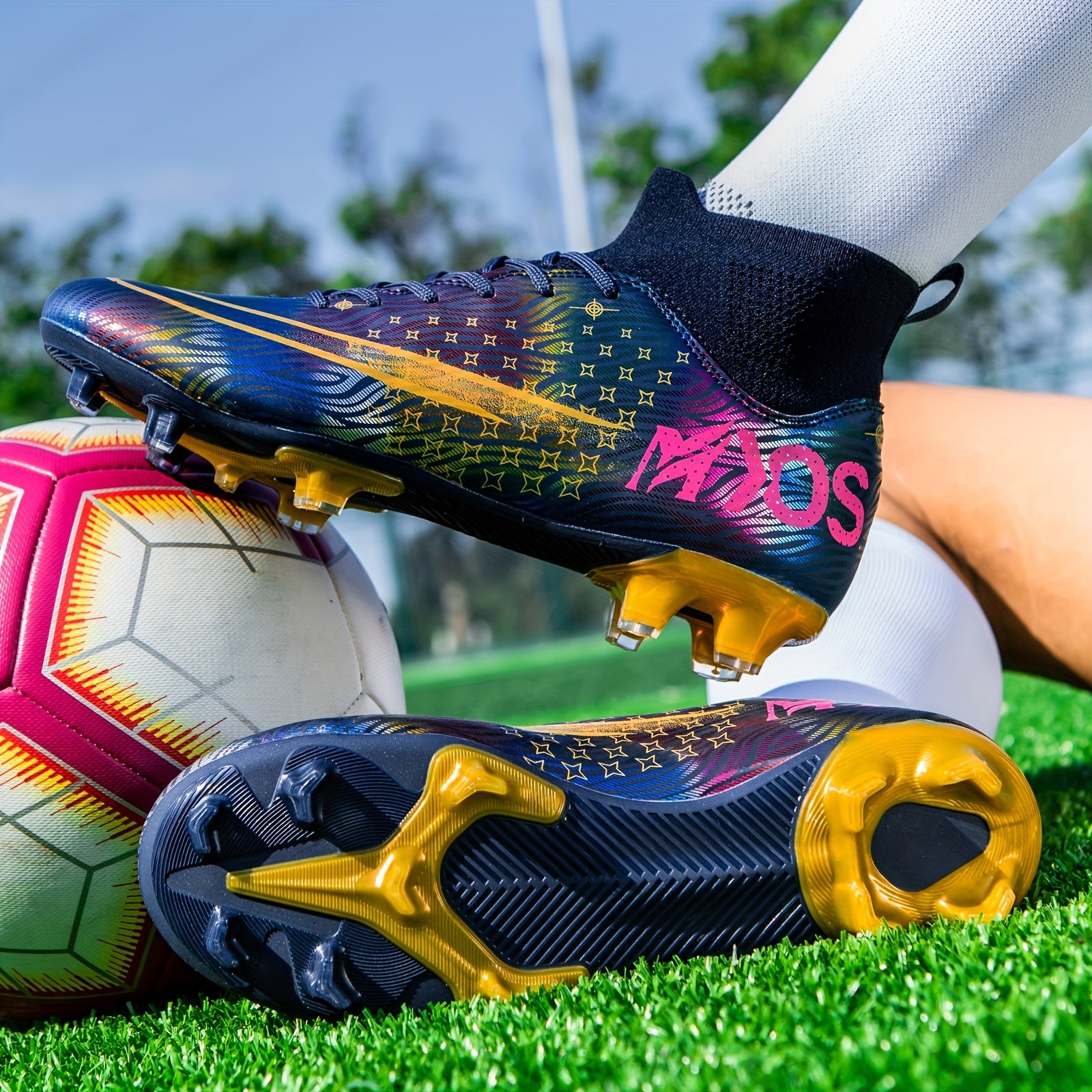 Kids Unisex AG Cleat Soccer Shoes Professional Breathable Training Shoes