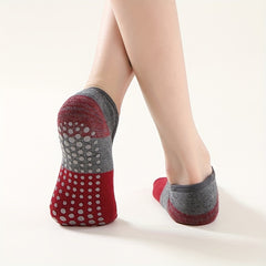 Two Tone Yoga Socks With Grips and Strap