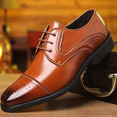 Men Ombre Perforated Lace up Oxford Shoes Non Slip Formal Shoes
