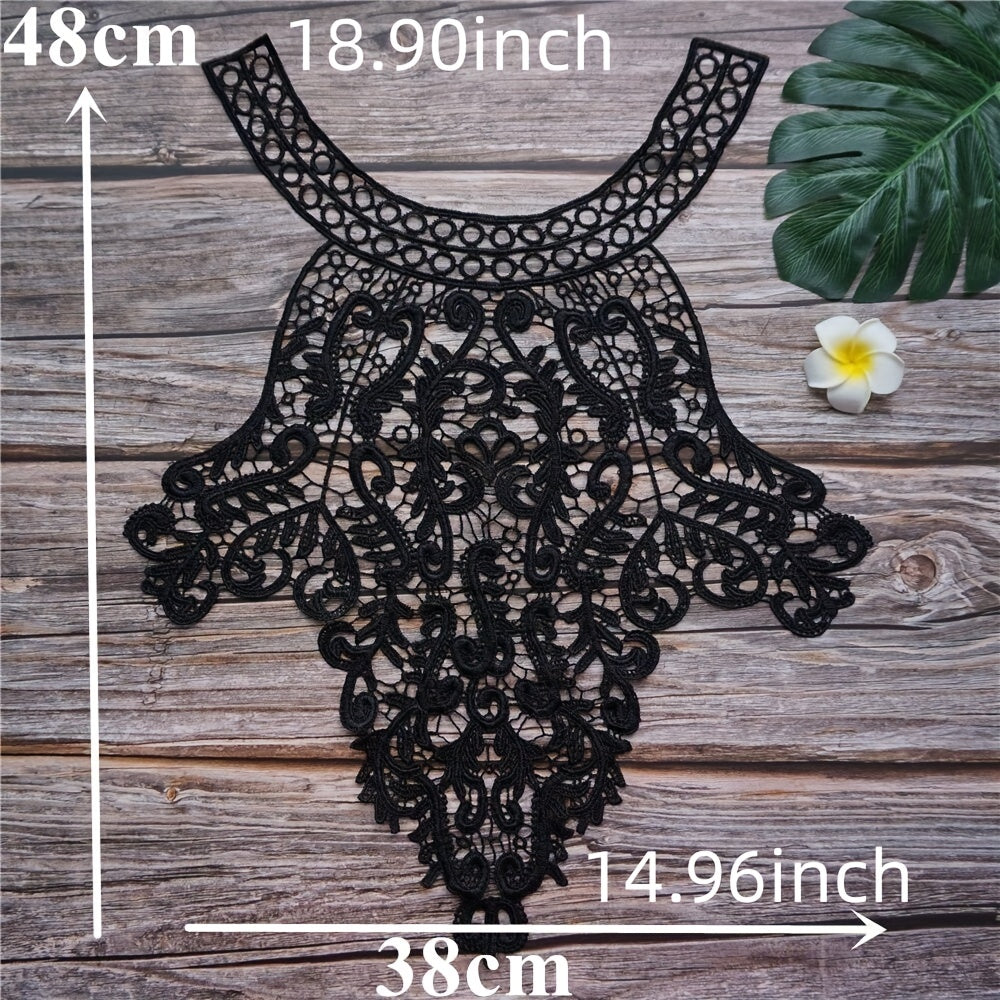 Floral Fabric Collar Embroidered Wedding Gown Appliques Bohemian Style Sew Patch