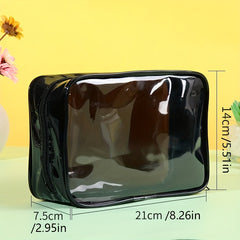 Transparent Zipper Makeup Pouch Minimalist Cosmetic Bag