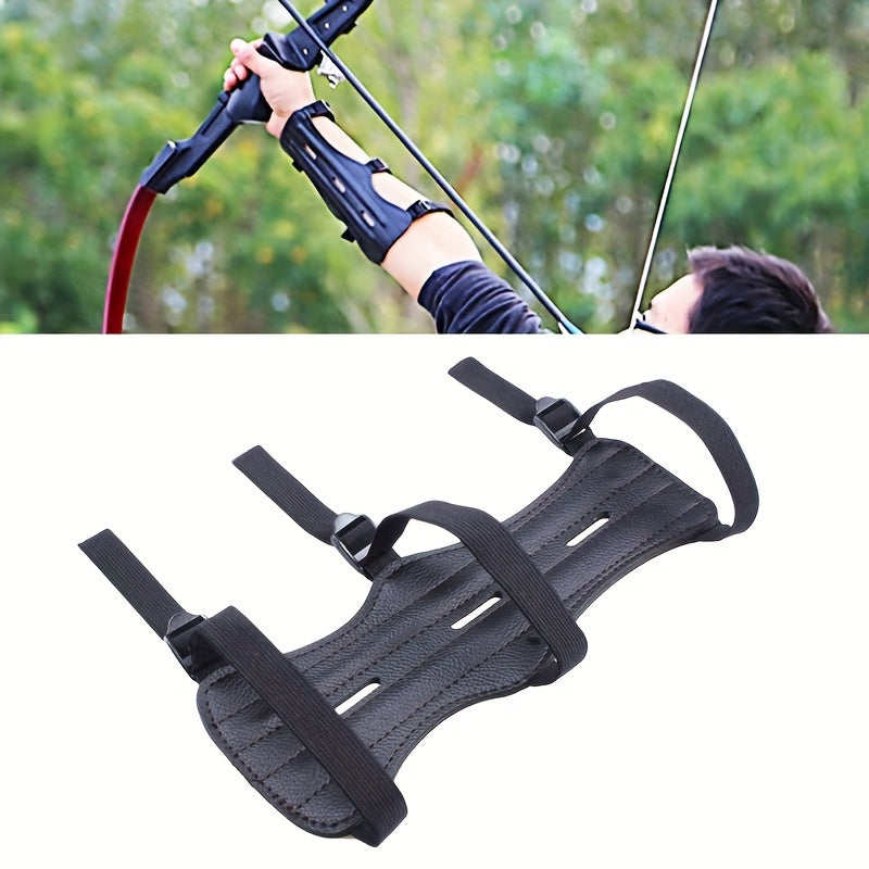 Adjustable Archery Arm Guard with 3 Straps