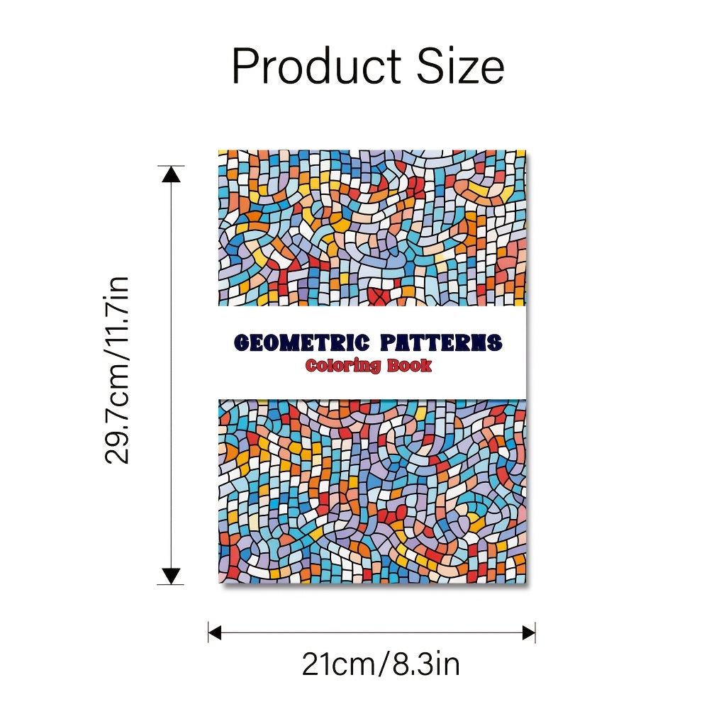 Geometric Patterns Coloring Book for Adults - Mindful Art Relax Gift