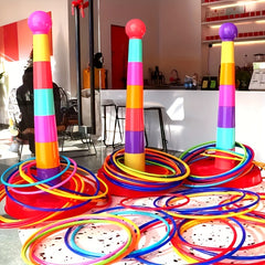 Ring Toss Game Set Durable Plastic for Outdoor Parties Ideal Gift