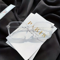 Square Frame Light Blocking Glasses Clear Lens Computer Eyeglasses
