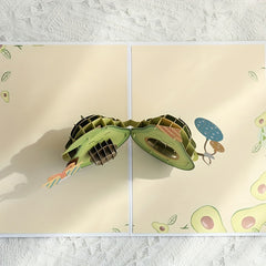 3D Avocado Birthday Card - Send Unique Wishes