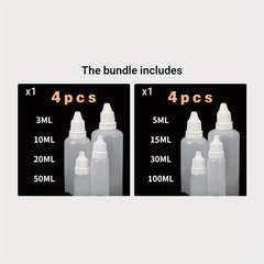 4pcs Sub Bottle Plastic Drip Squeeze Liquid Bottle