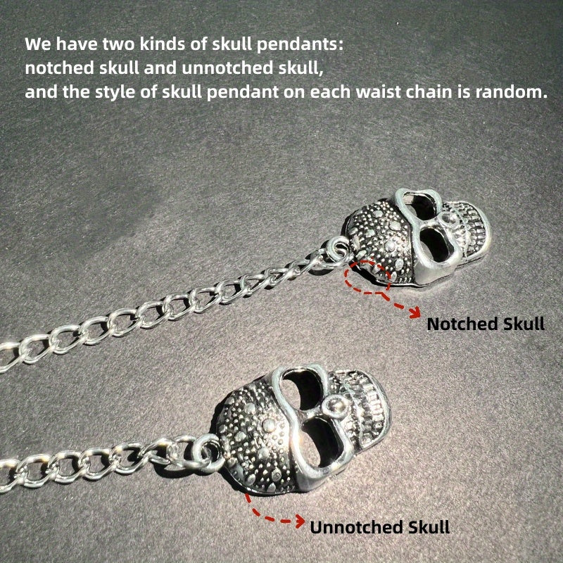 Skull Double Layer Waist Chain Men's Decorative Pant Jeans Chain
