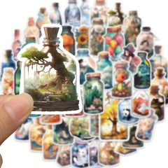 50 Cartoon Bottle Graffiti Stickers for Laptop Water Bottle Luggage Helmet