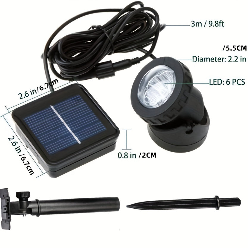 Solar Spot Lights Outdoor LED Waterproof Pond Light Solar Spotlight