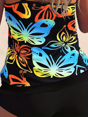  Ombre Butterfly Tankini Set