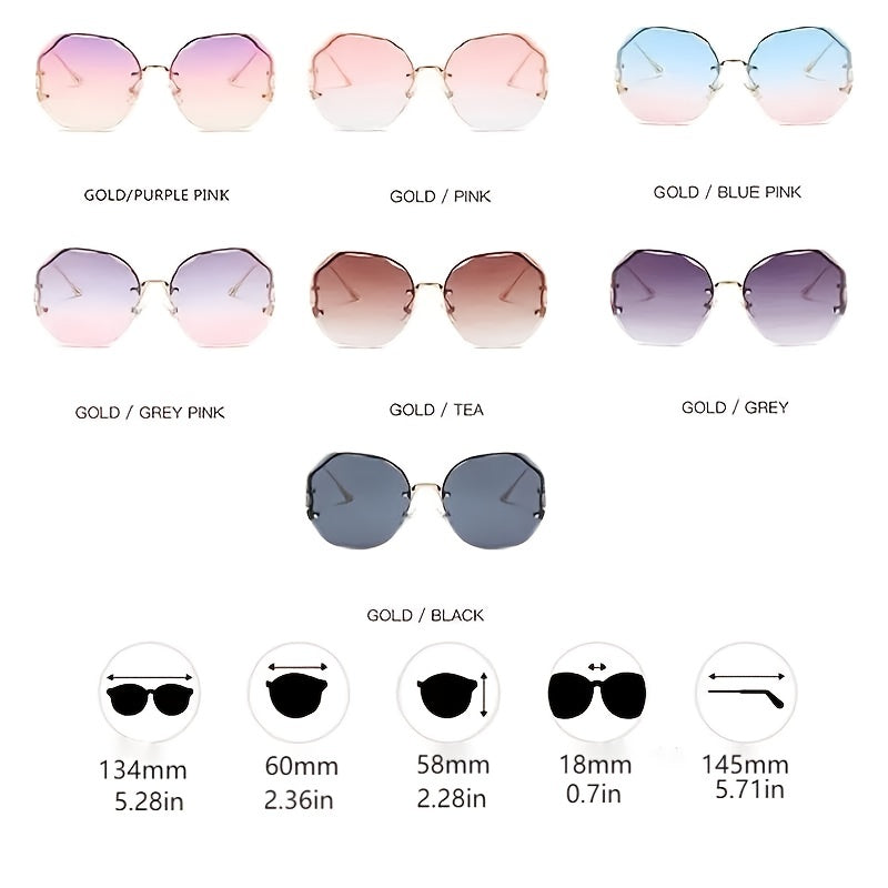 Women Metal Sunglasses UV400 Vintage Ladies Stylish Oversized Square