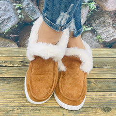 Women's Snow Boots Flat Plush Lined Winter Shoes