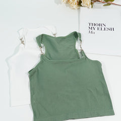 2pcs Chain Linked Cami Tops Ribbed Sleeveless Slim Fit Women's Lingerie