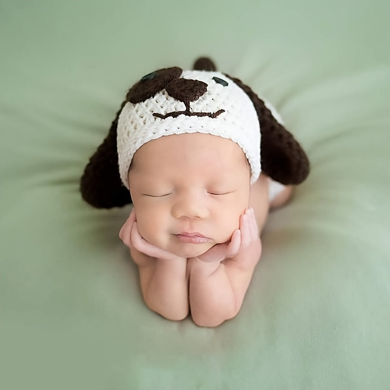 2pcs Baby Dog Hat & Shorts Set for Newborn Photography Props