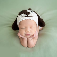 2pcs Baby Dog Hat & Shorts Set for Newborn Photography Props