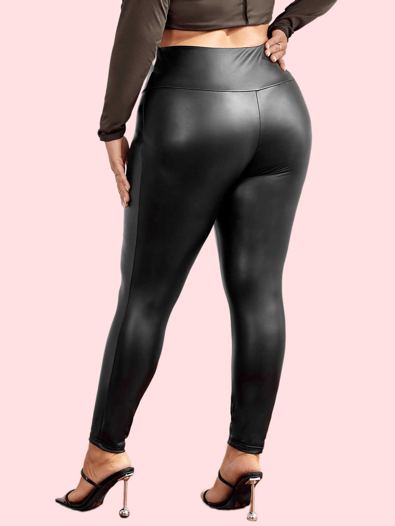  Casual Leggings High Rise Faux Leather Skinny Leggings