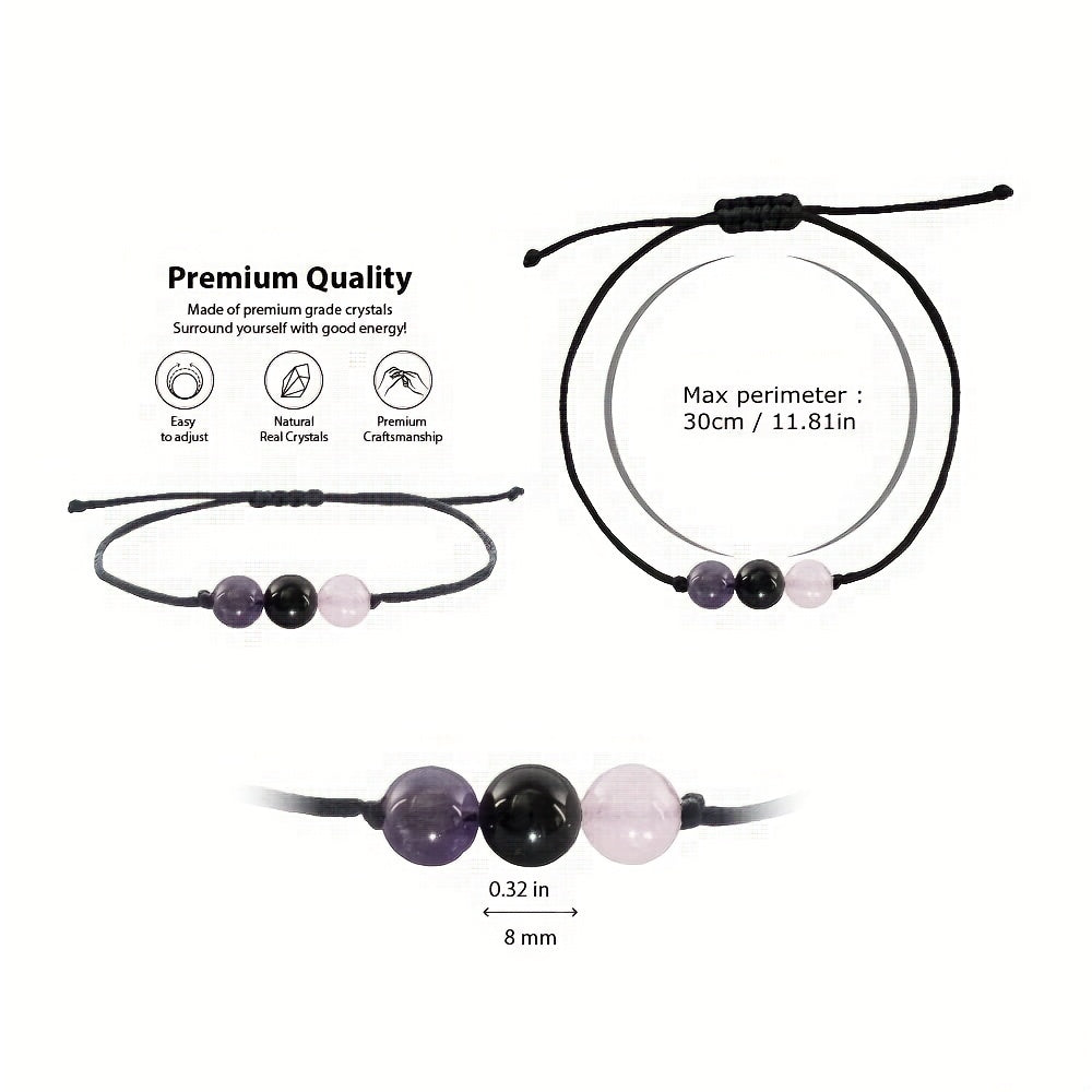 Men's Beads Bracelet - Handmade Natural Stone Stretch Bracelet