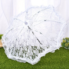 Lace Decoration Floral Pattern Girls Umbrella - Wedding Prop