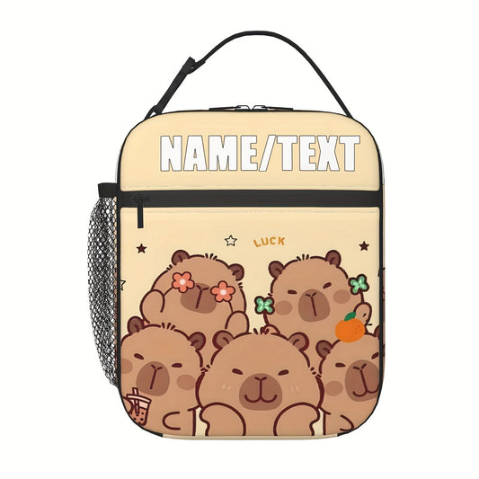 Customizable Capybara Lunch Bag Leakproof Insulated Cooler Large Capacity