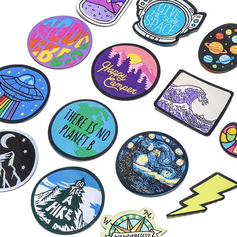 15pcs Assorted Embroidered Iron Patches Applique Clothes Dress Plant